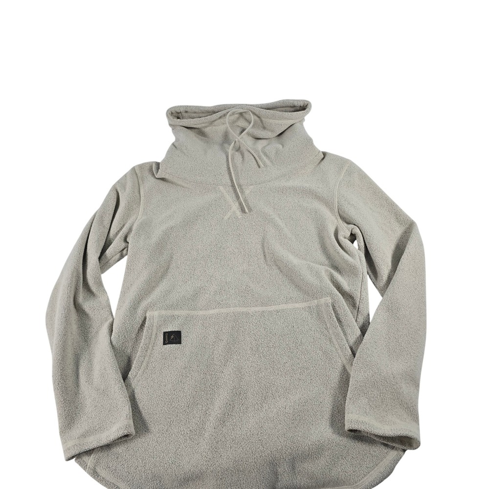 DESO Supply Co Mens Oatmeal Textured Fleece Funnel Neck Pullover Hoodie LG USA